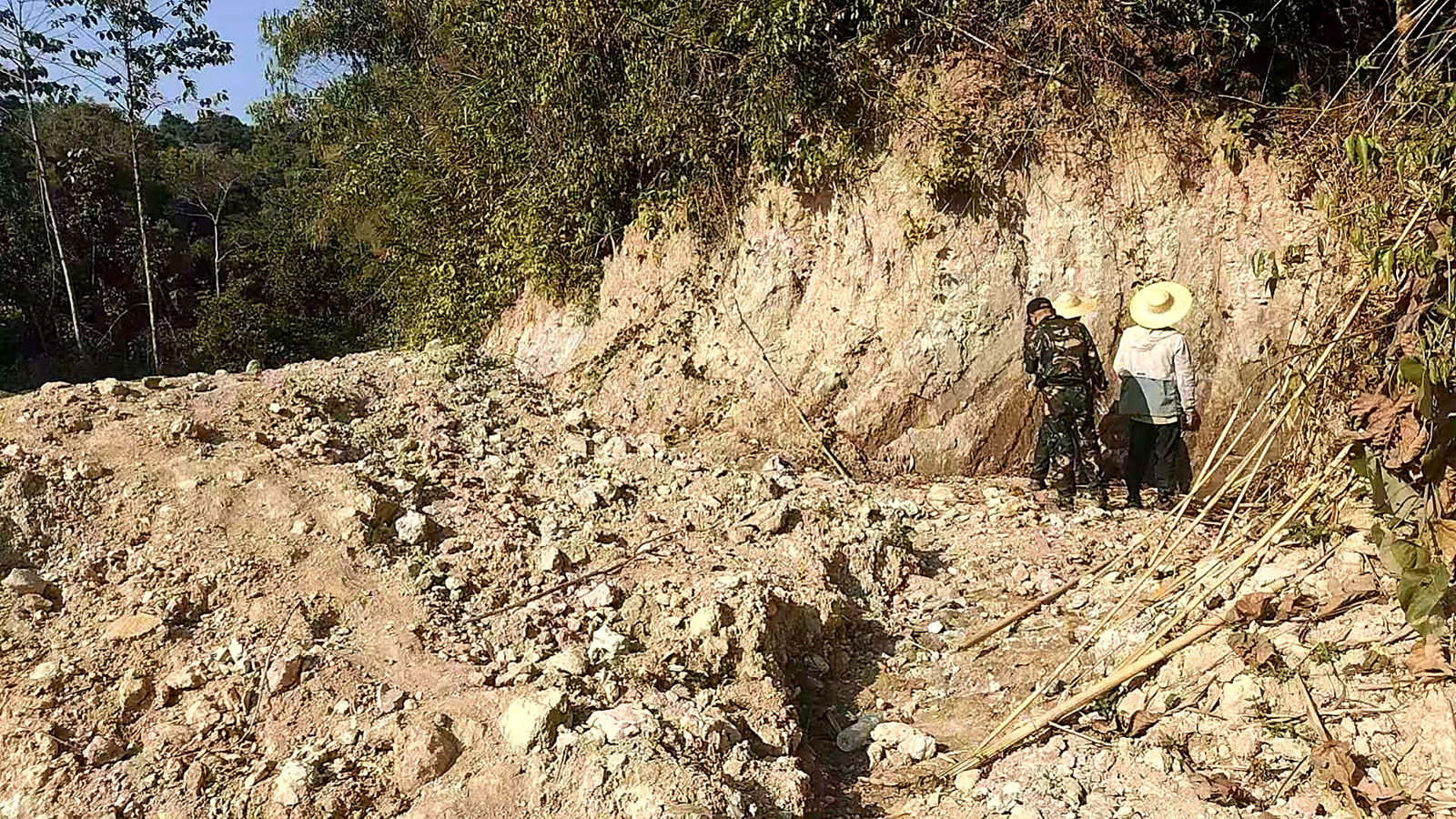 Ore body at the working face